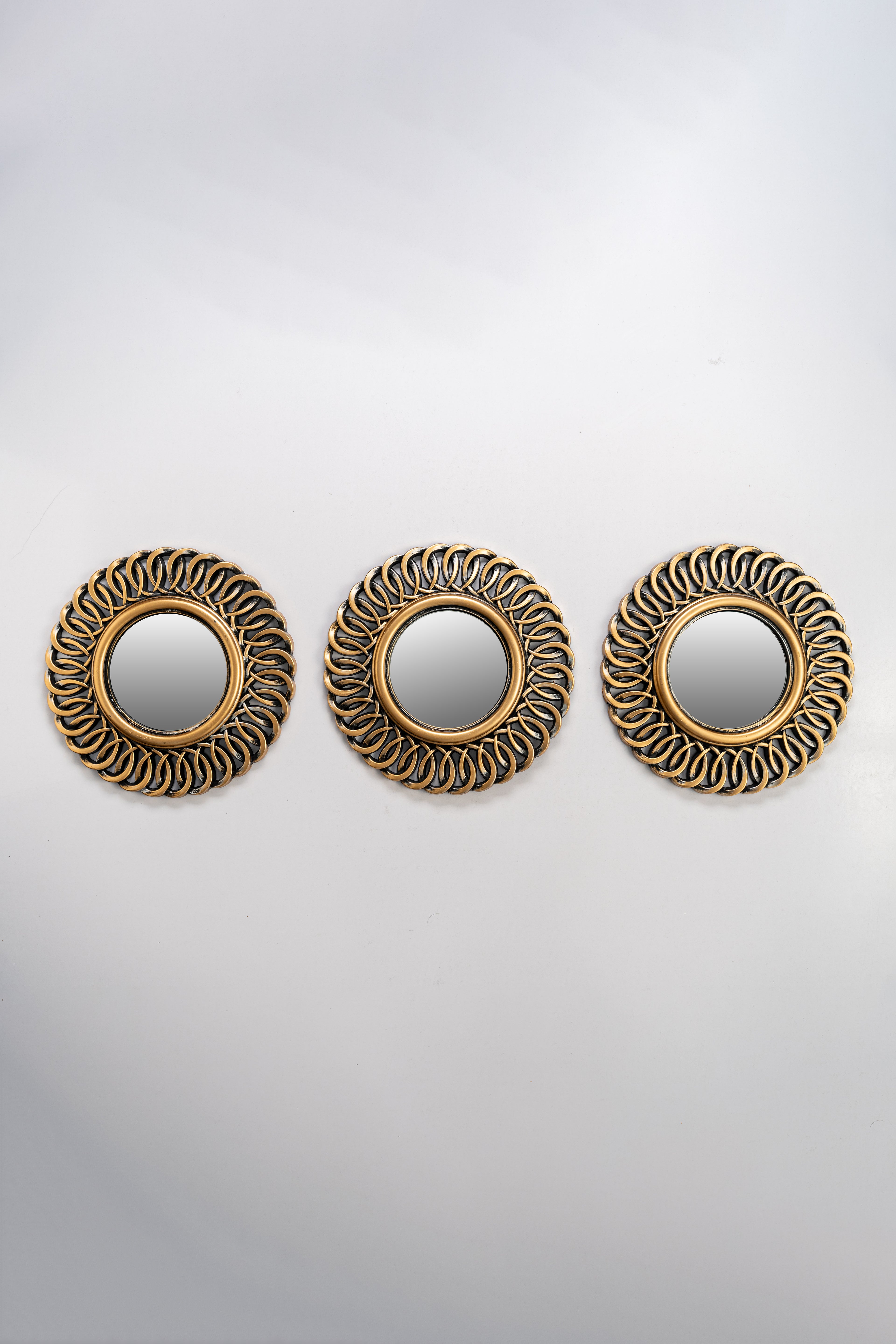 3 Ornate Copper Wall Mirrors-WM3