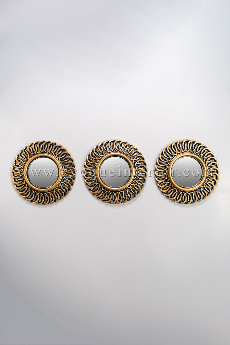 3 Ornate Copper Wall Mirrors