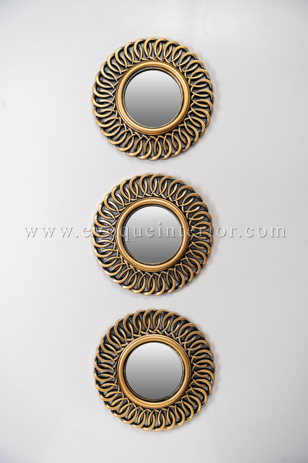 3 Ornate Copper Wall Mirrors