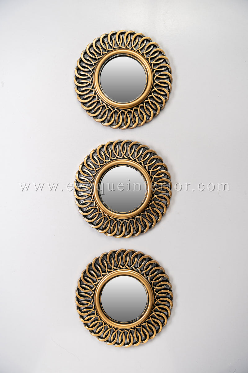 3 Ornate Copper Wall Mirrors