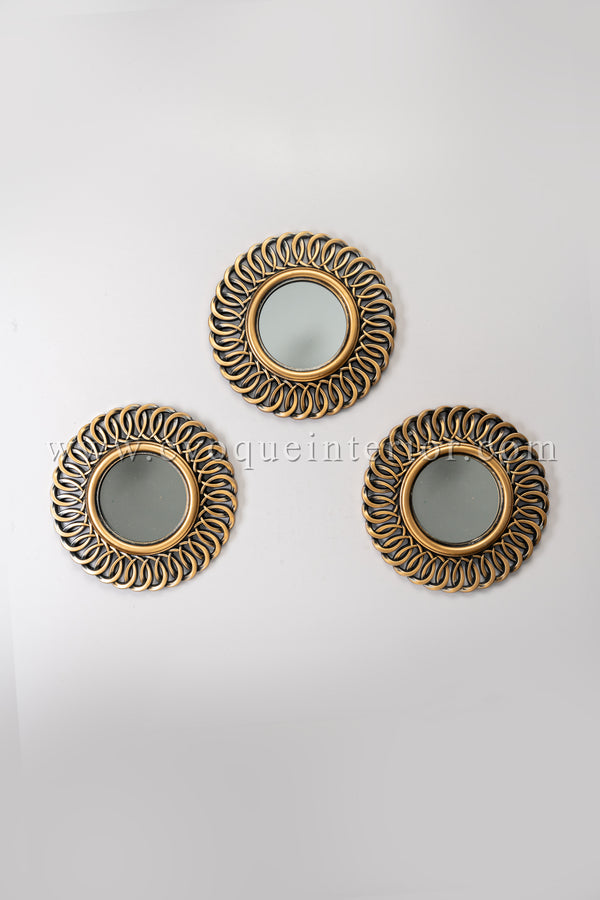 3 Ornate Copper Wall Mirrors