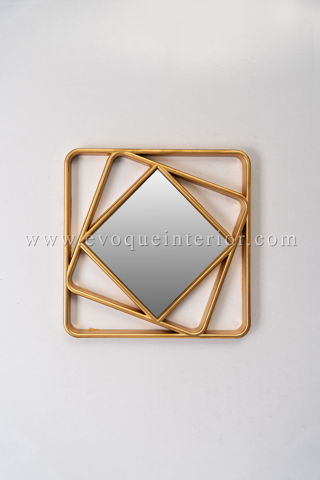 3 Geometric Gold Wall Mirrors-WM2