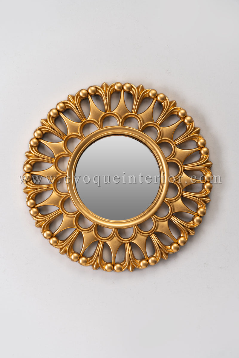 3 Ornate Round Gold Mirrors