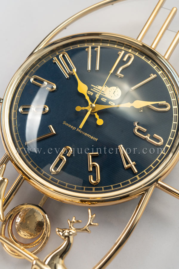 Luxury Black Reindeer Wall Clock-WC1