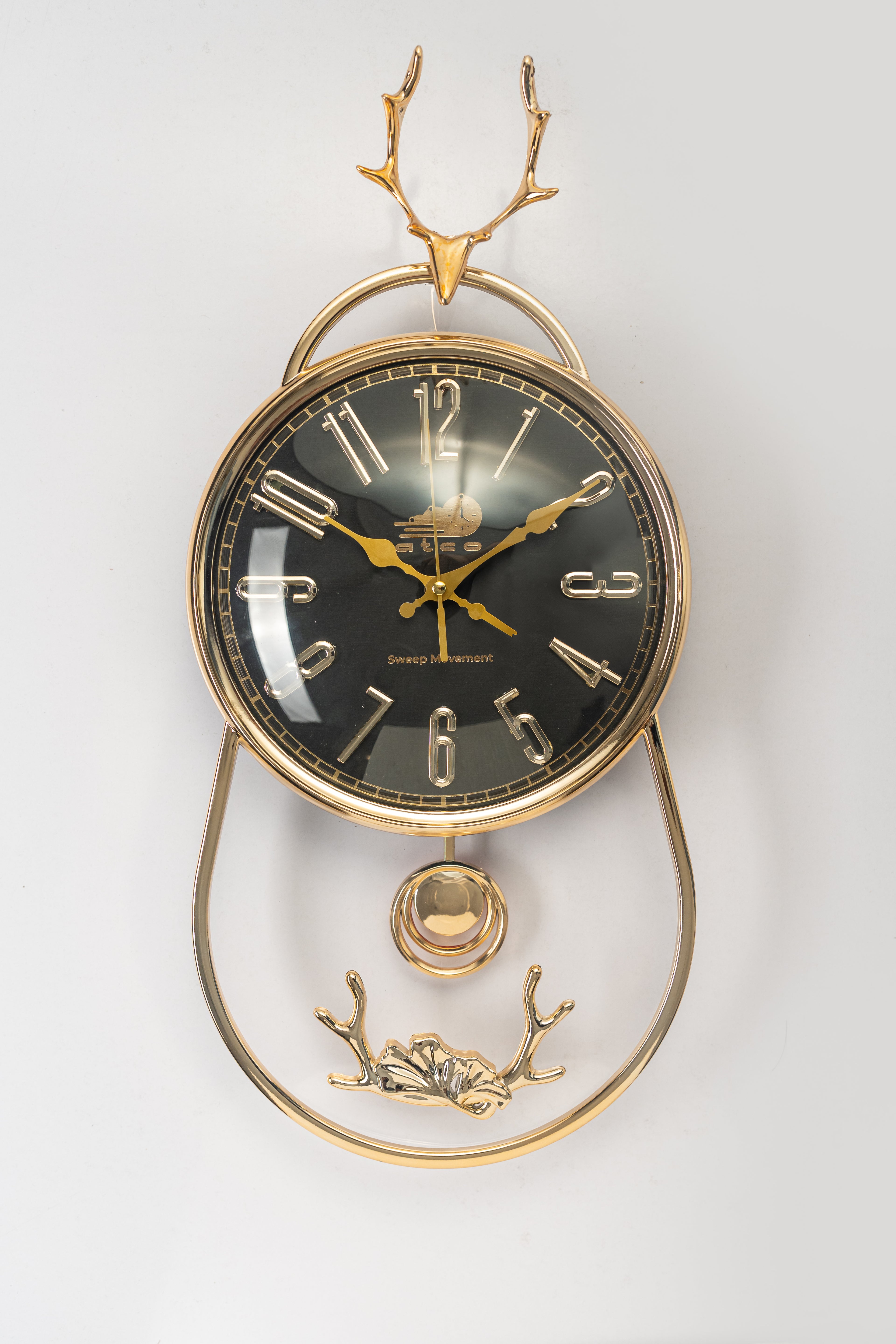 Luxury Black Reindeer Wall Clock-WC1