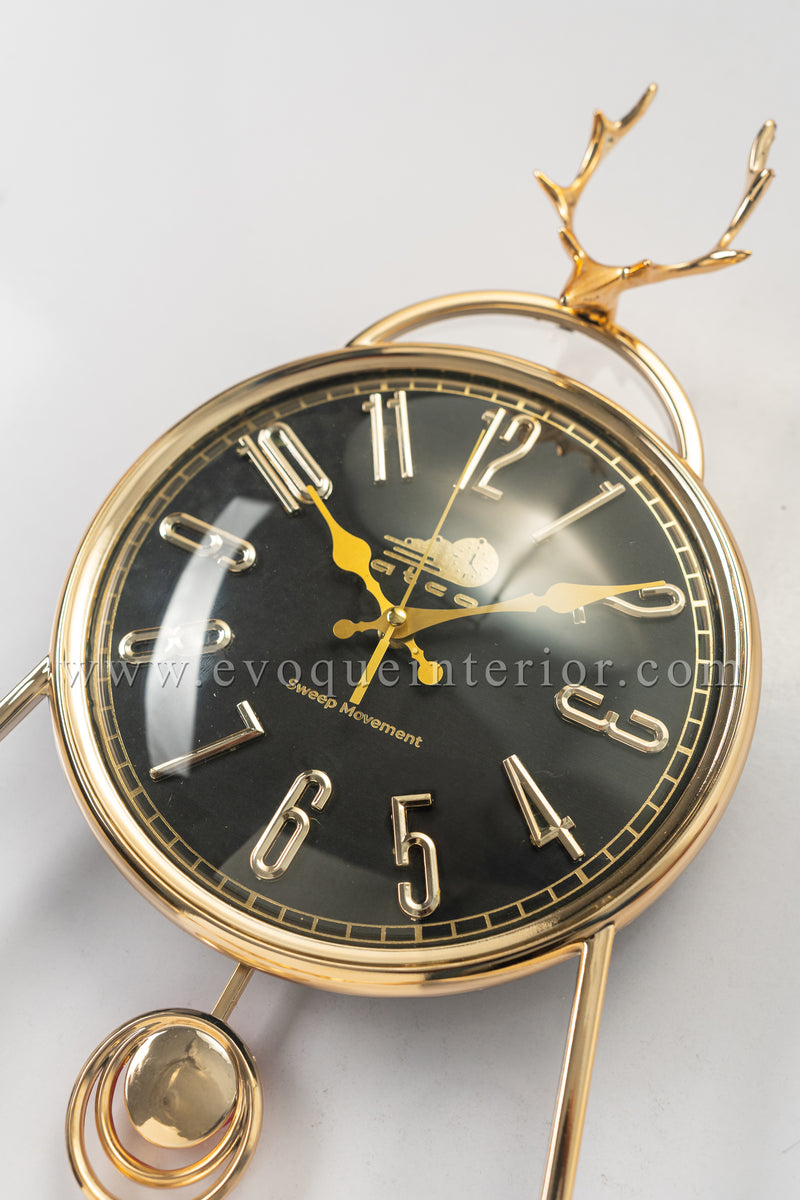 Luxury Blue Reindeer Wall Clock-WC2