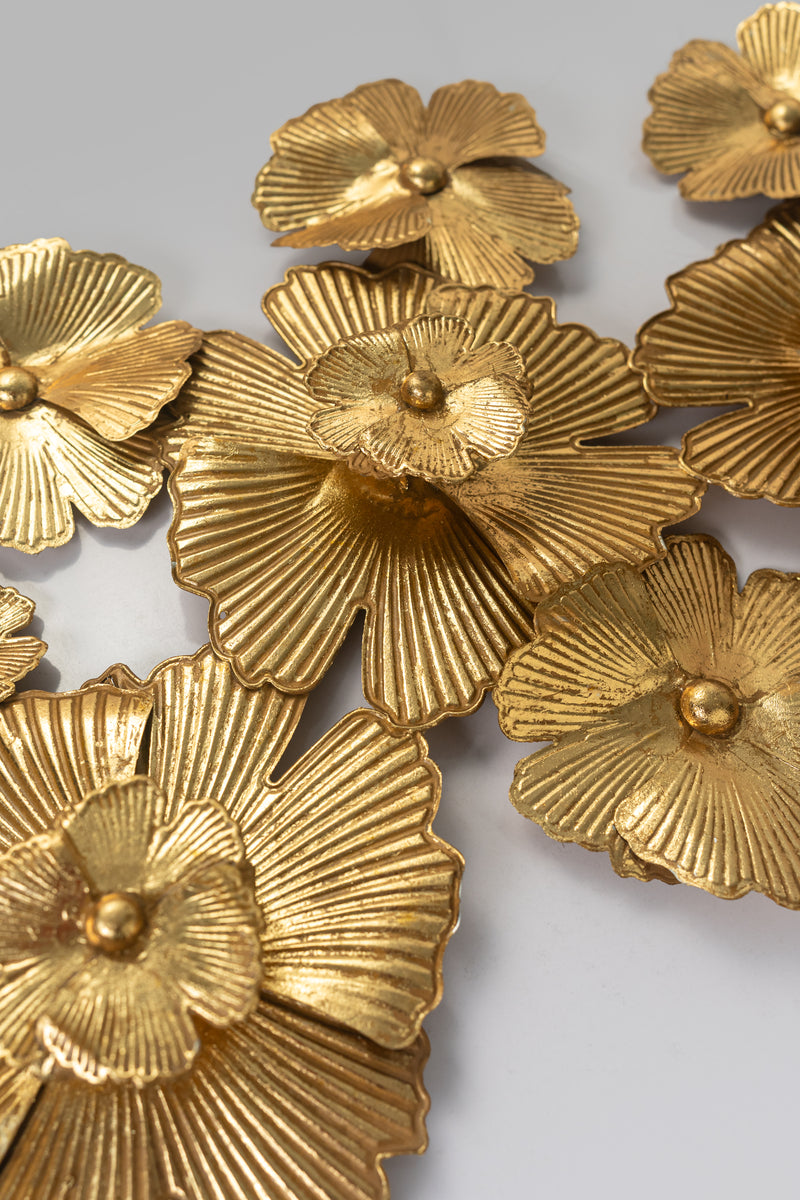 Golden Floral Metal Wall Art