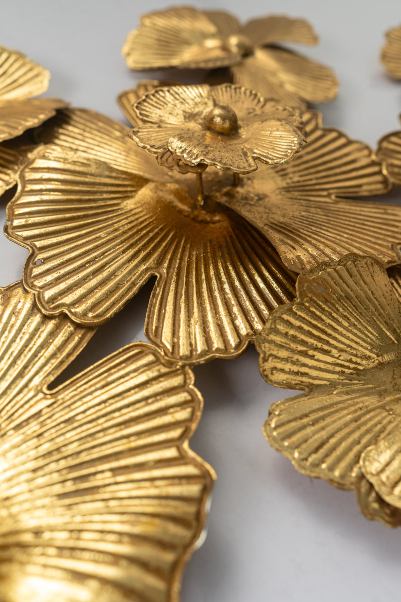 Golden Floral Metal Wall Art