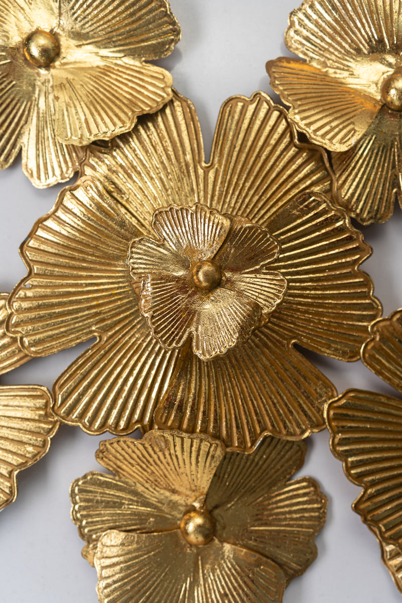 Golden Floral Metal Wall Art