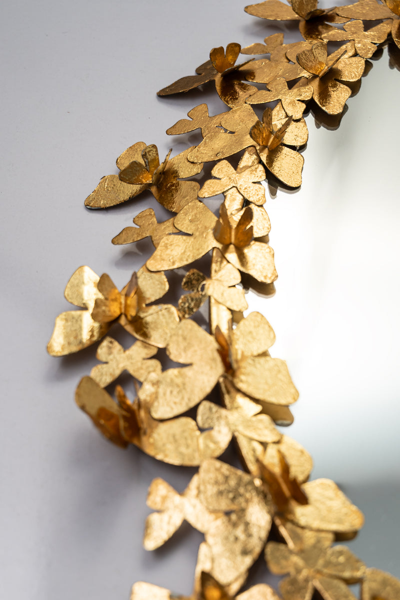 (31x31 Inches) Golden Butterflies Wall Mirror