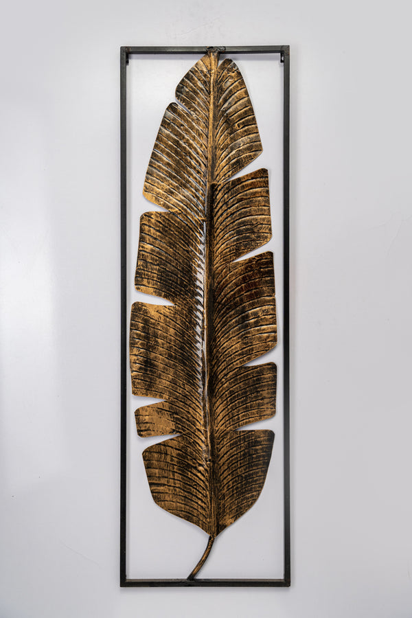 Metal Banana Leaf Wall Art Panel