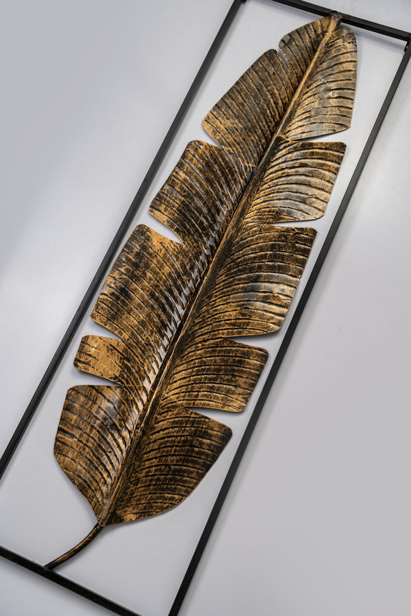 Metal Banana Leaf Wall Art Panel