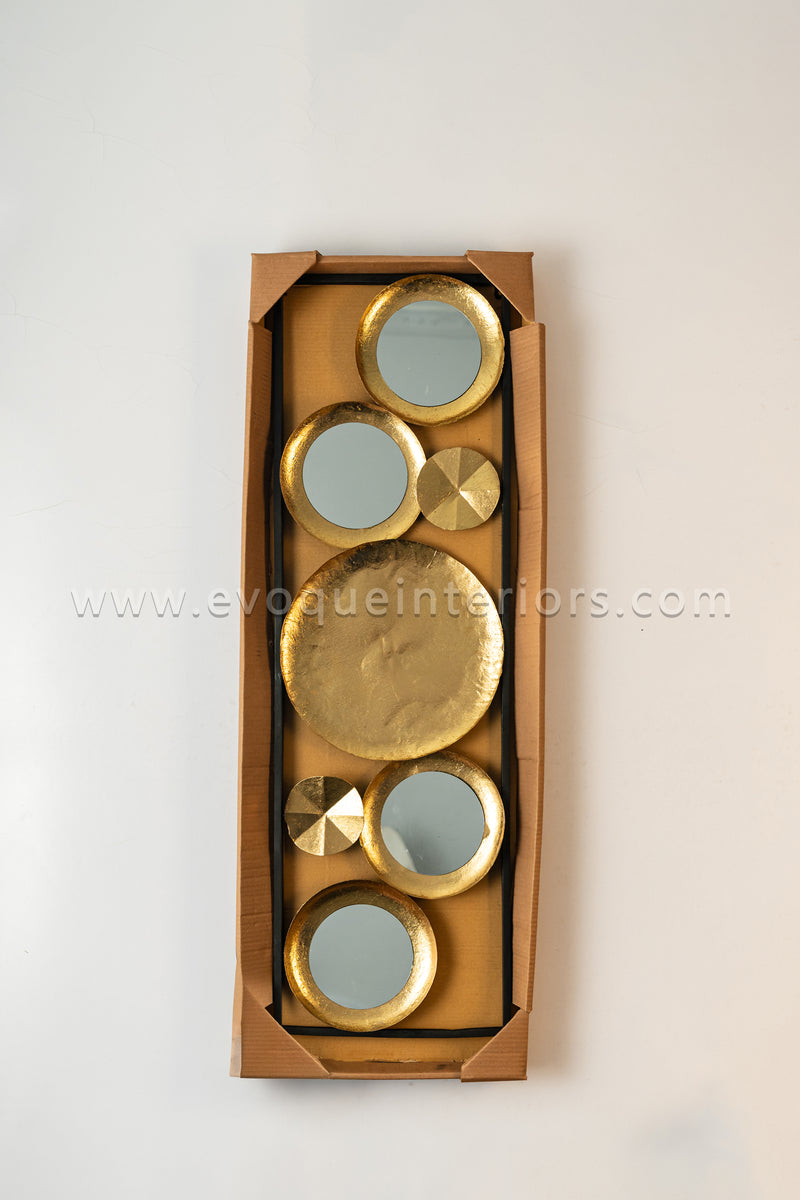 Geometric Gold Mirror Wall Art-WA34