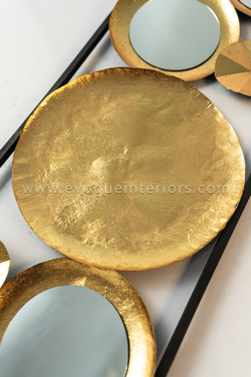 Geometric Gold Mirror Wall Art-WA34