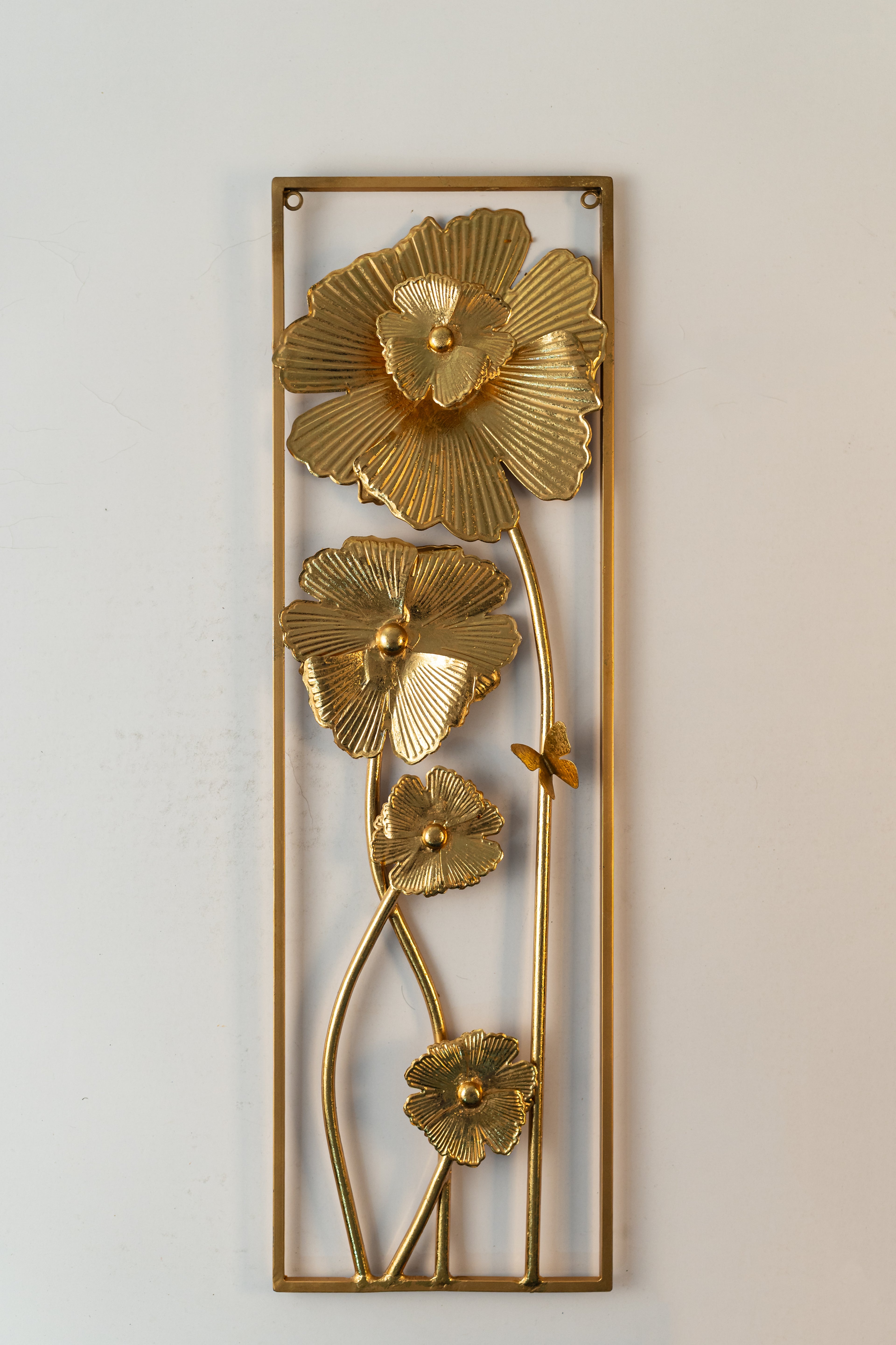 Gold Floral Metal Wall Art Panel-WA41