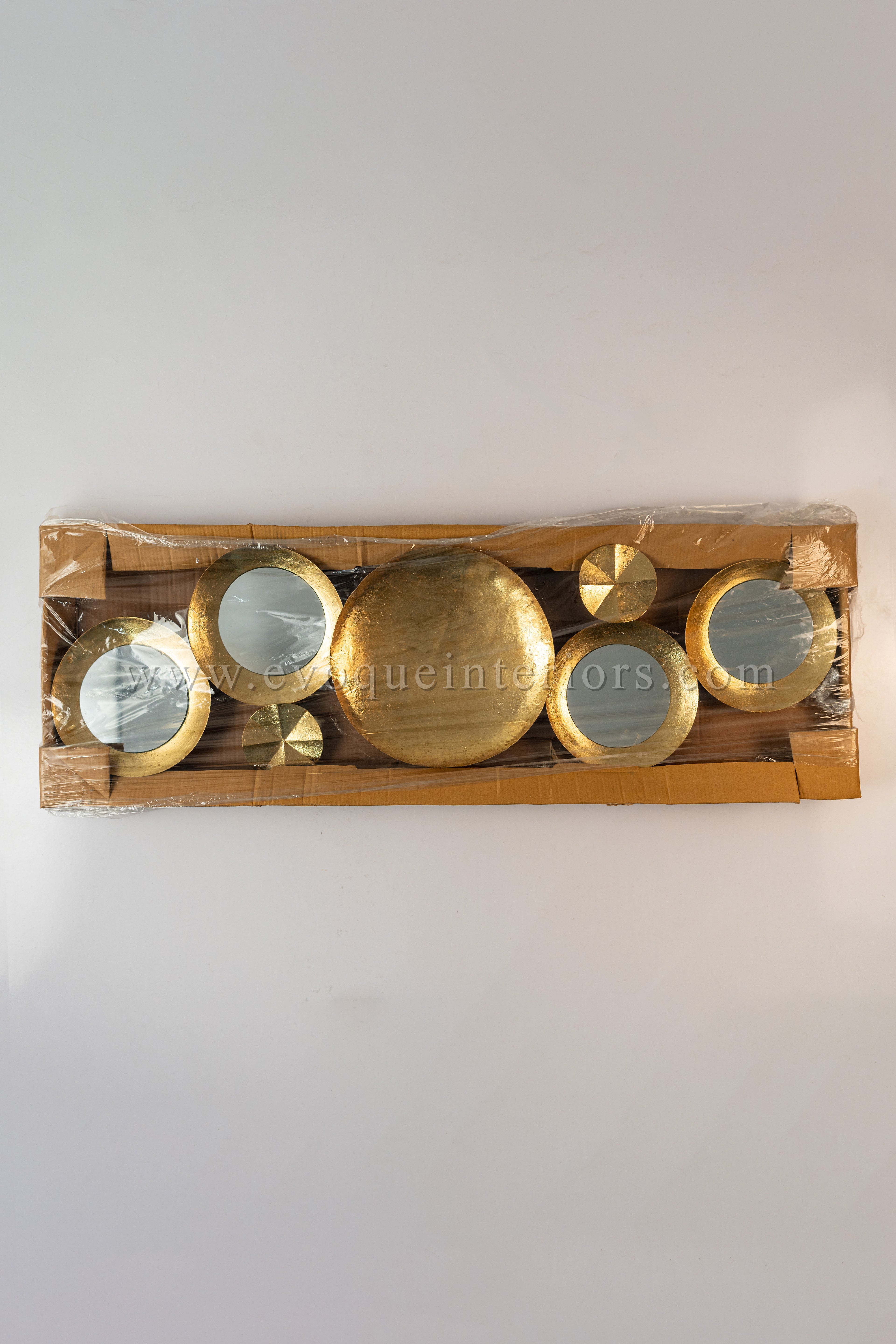 Aurora Cluster Wall Mirror – Antique Gold Finish-WA45