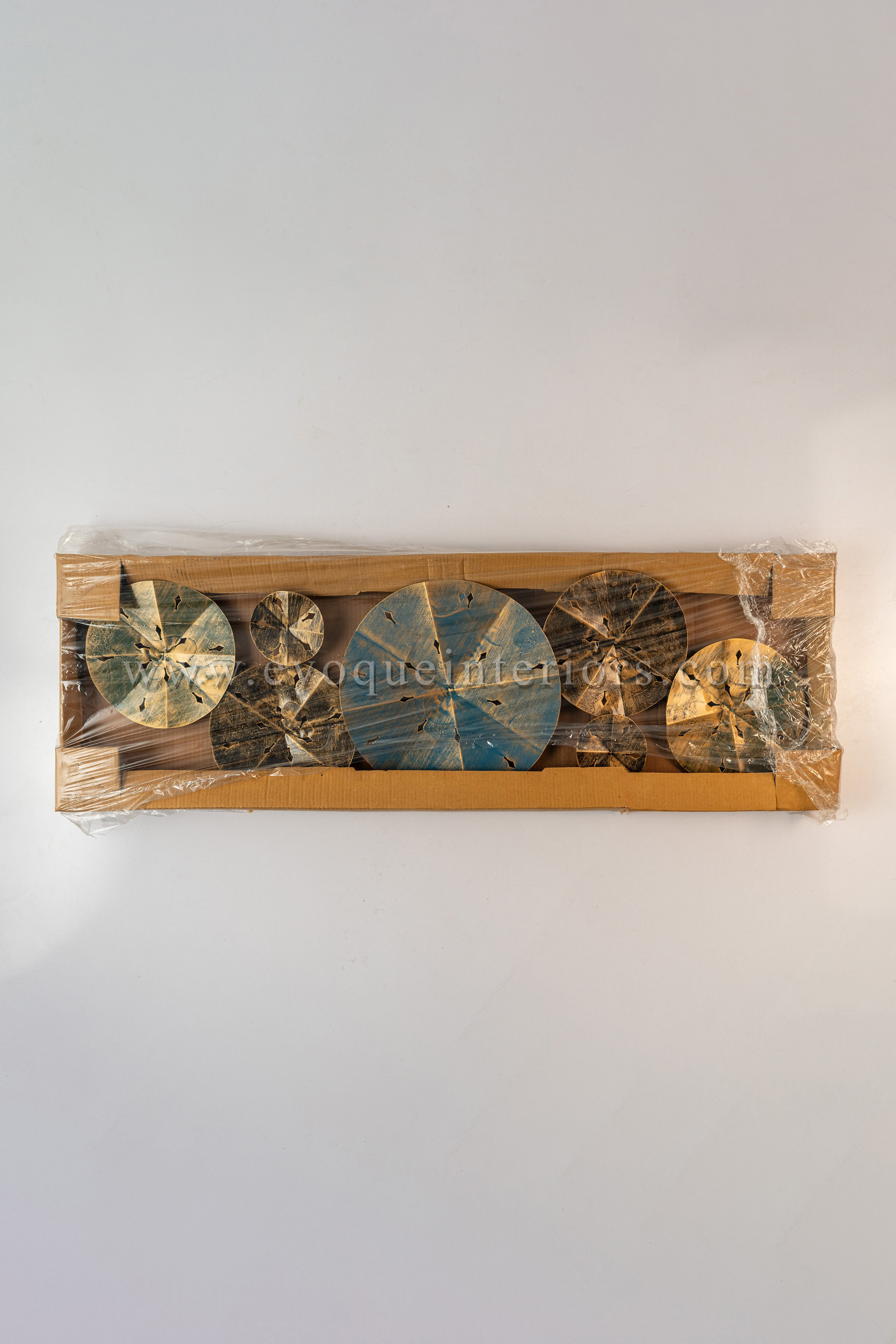 Rustic Modern Metallic Disc Wall Art-WA43