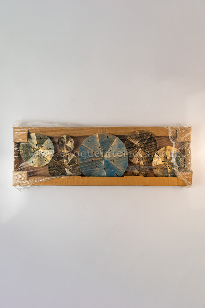 Rustic Modern Metallic Disc Wall Art-WA43