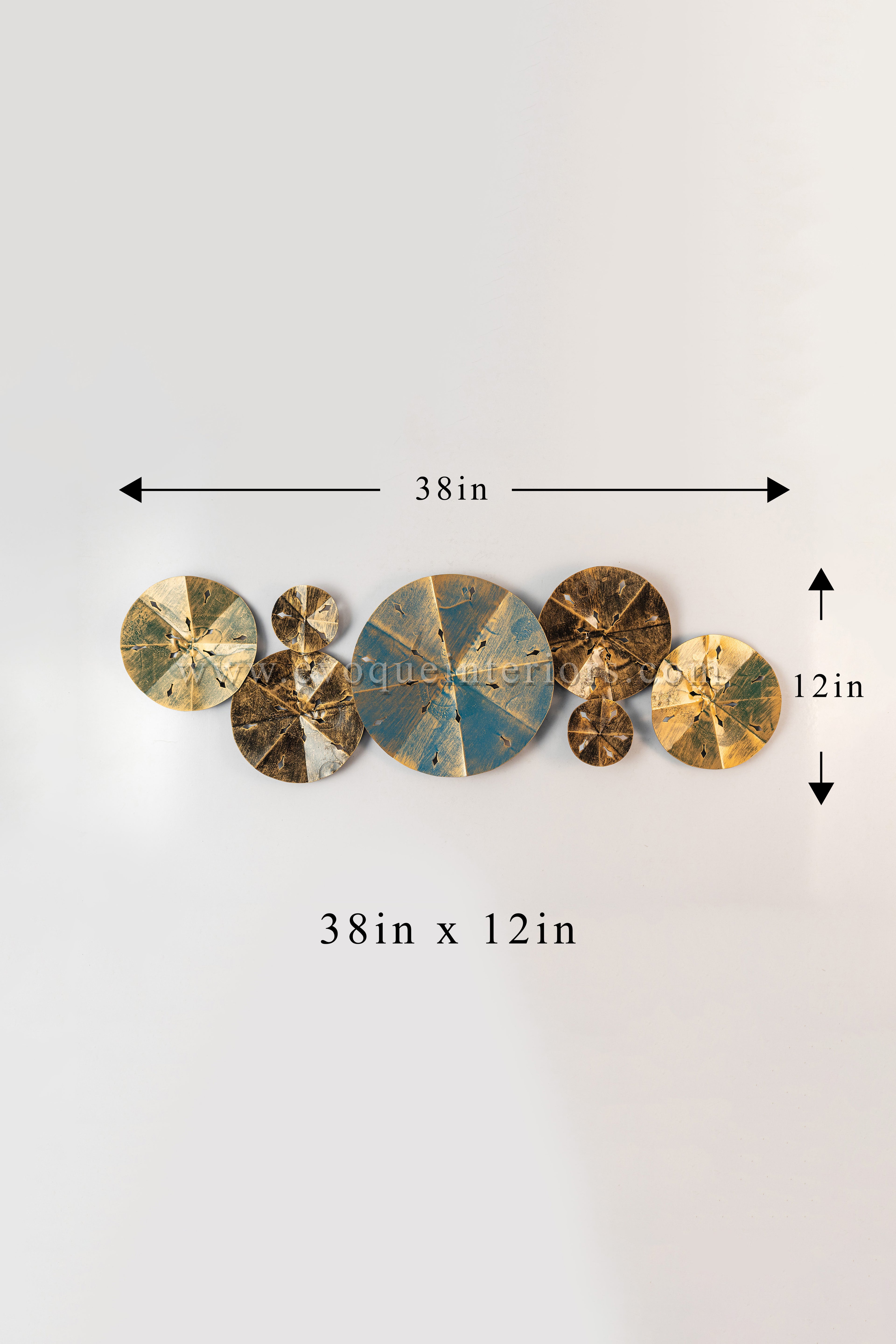 Rustic Modern Metallic Disc Wall Art-WA43