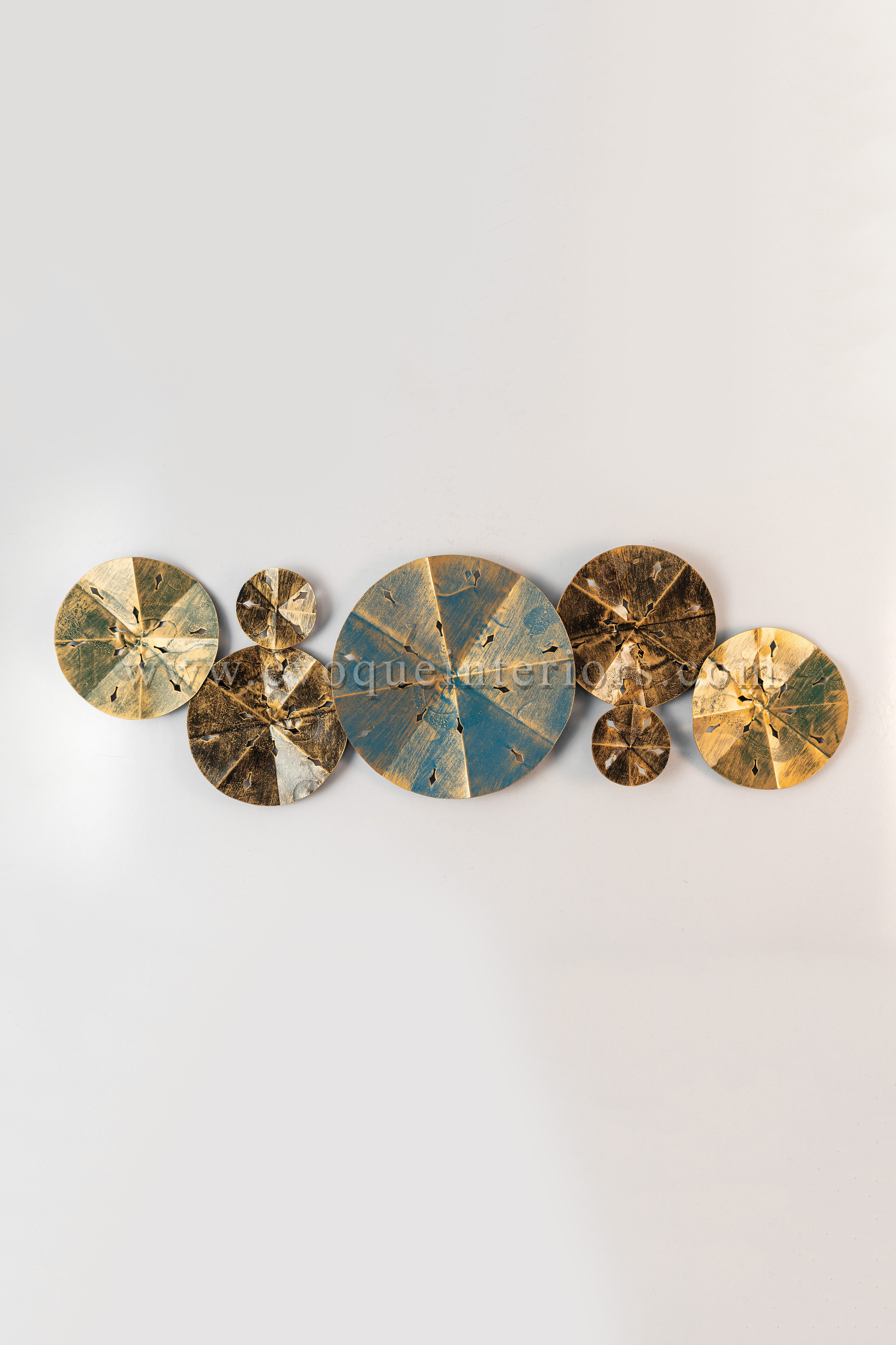 Rustic Modern Metallic Disc Wall Art-WA43
