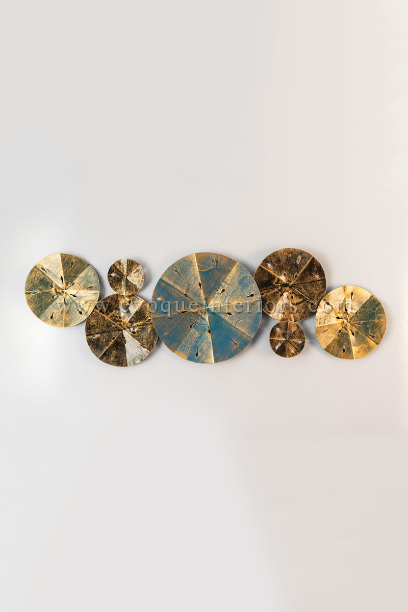Rustic Modern Metallic Disc Wall Art-WA43