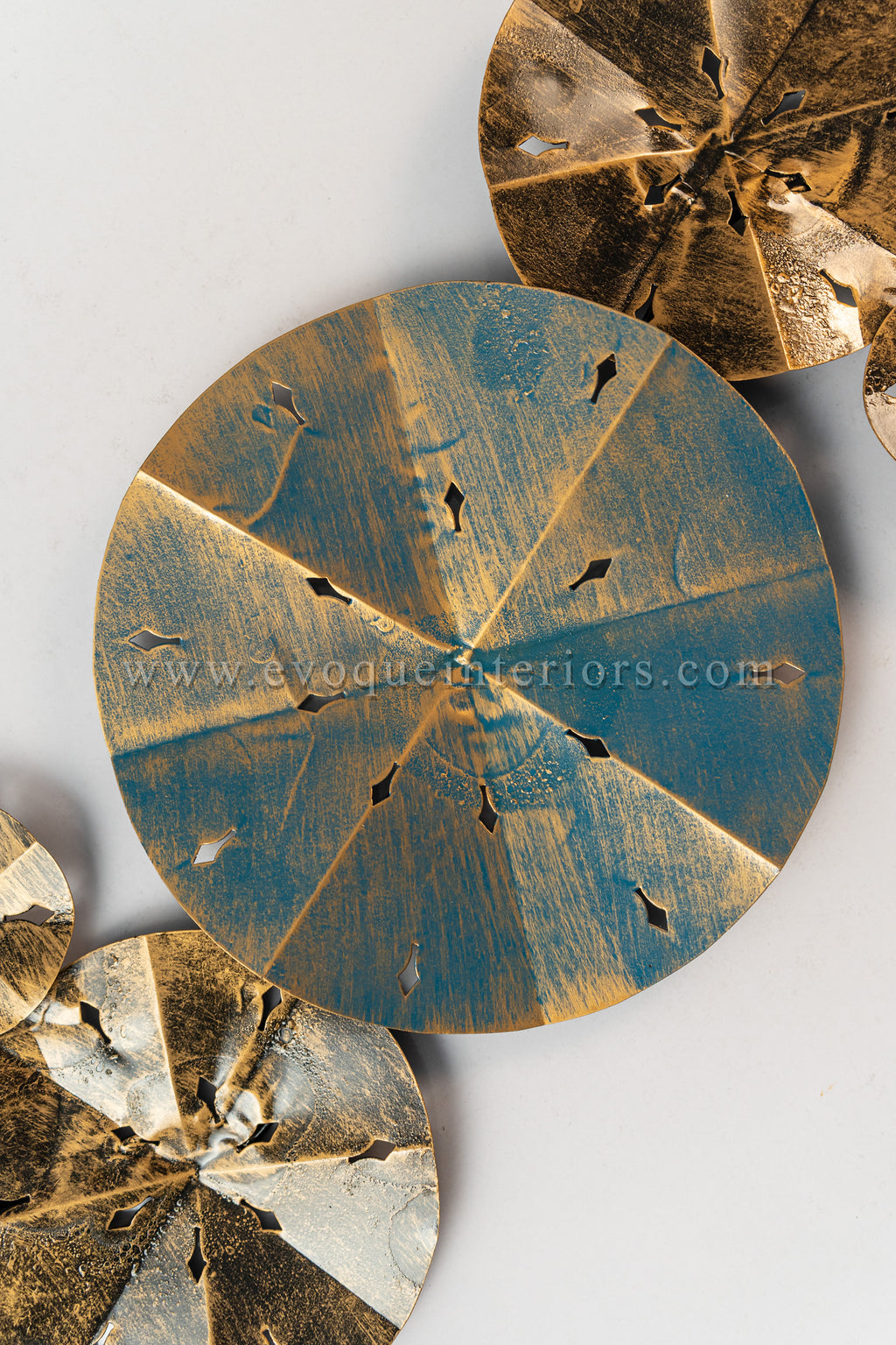 Rustic Modern Metallic Disc Wall Art-WA43