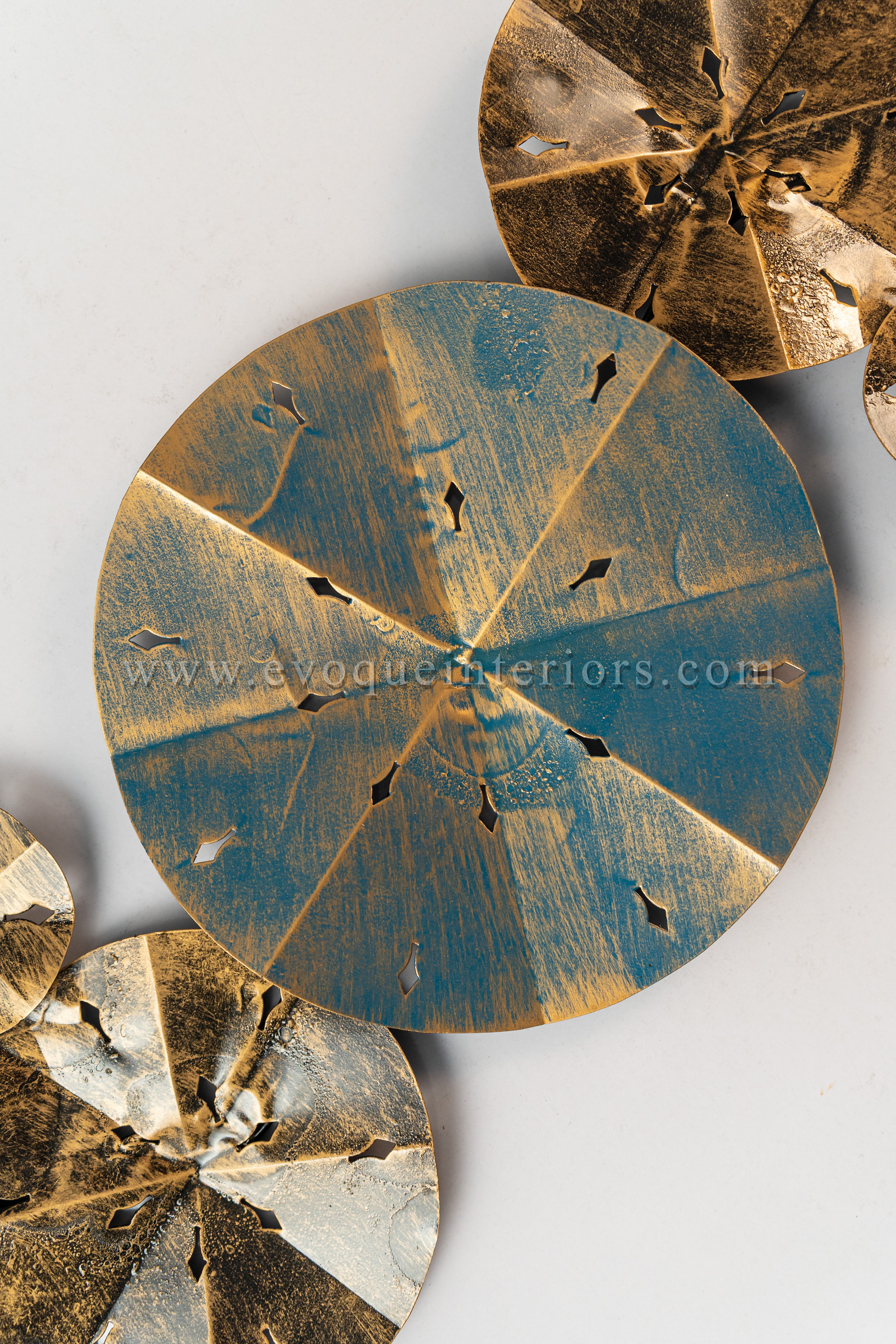 Rustic Modern Metallic Disc Wall Art-WA43