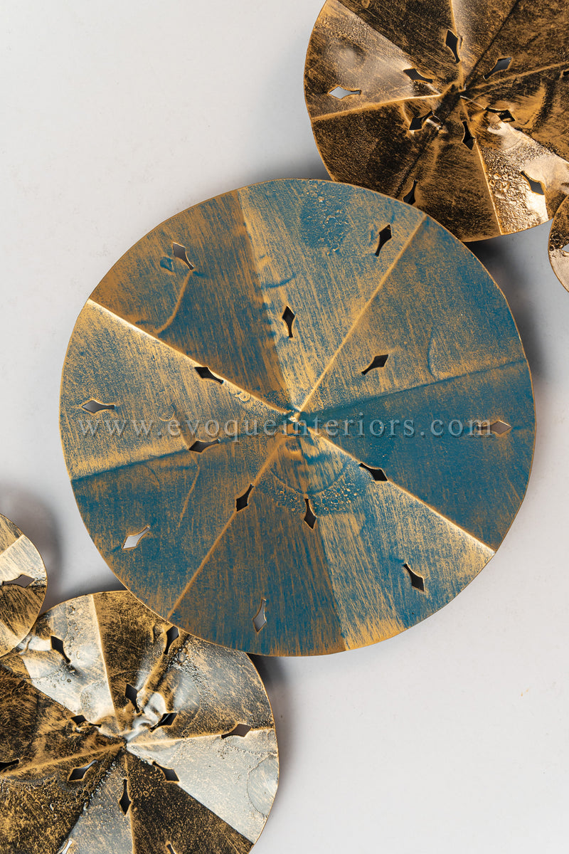 Rustic Modern Metallic Disc Wall Art-WA43