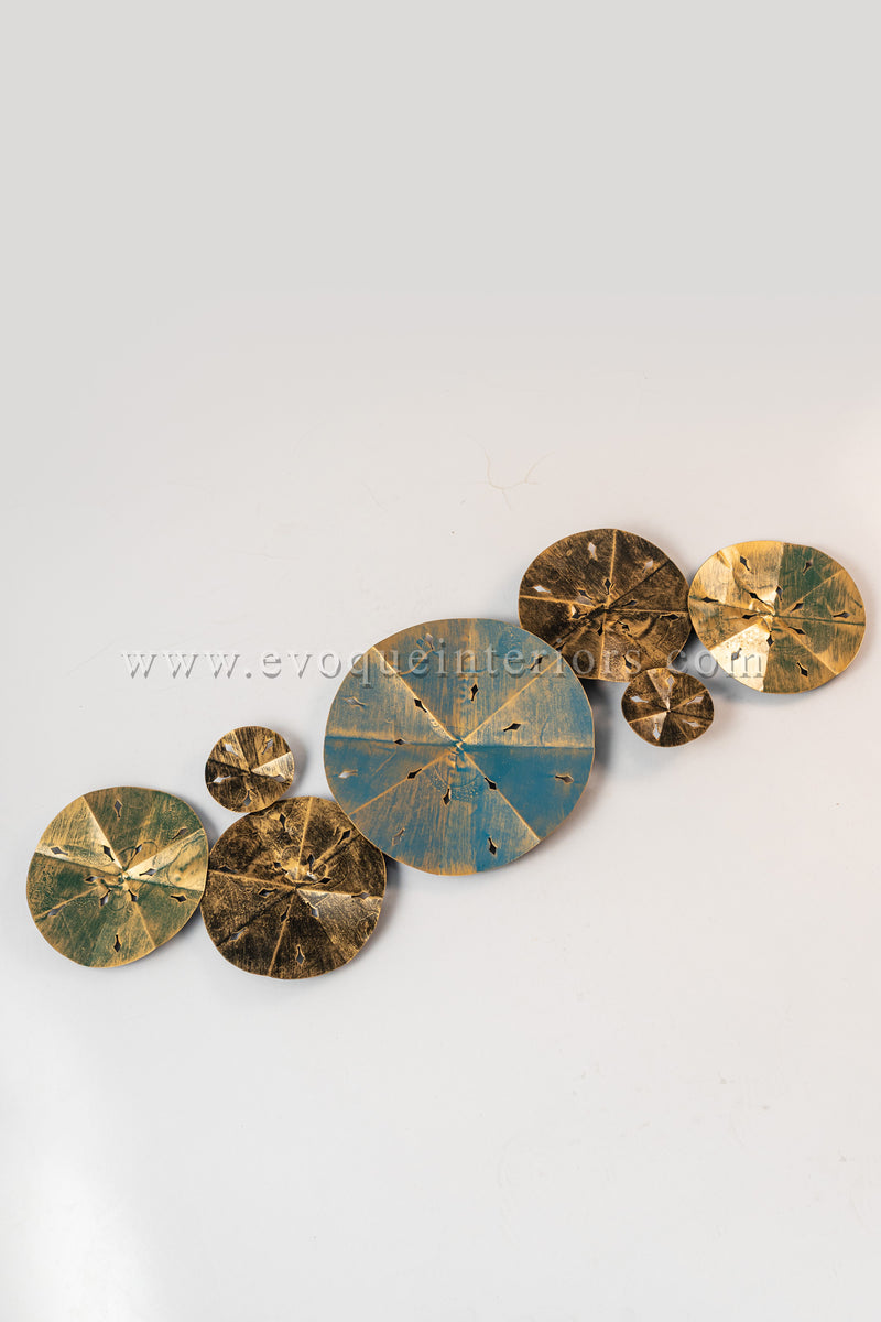 Rustic Modern Metallic Disc Wall Art-WA43