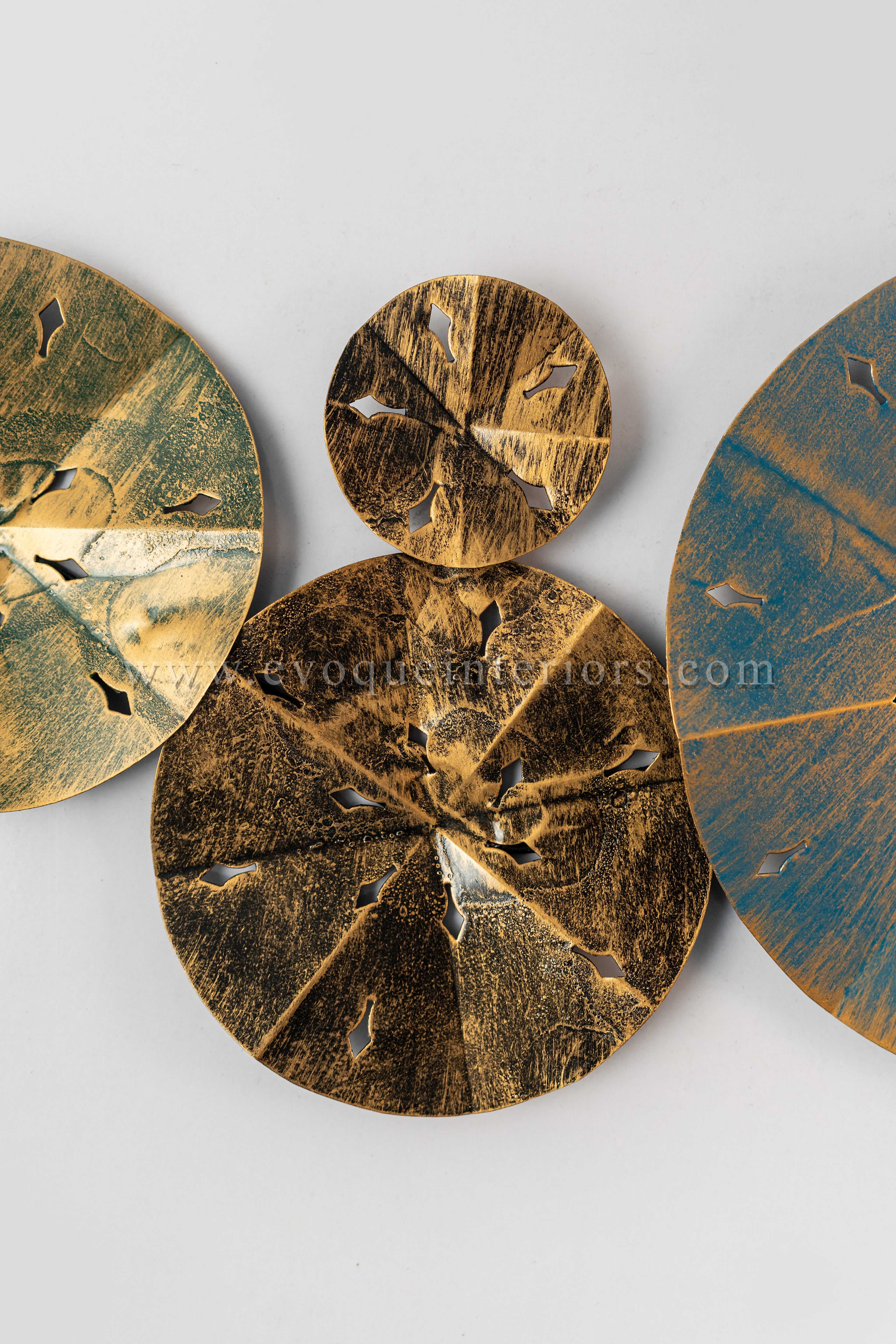 Rustic Modern Metallic Disc Wall Art-WA43