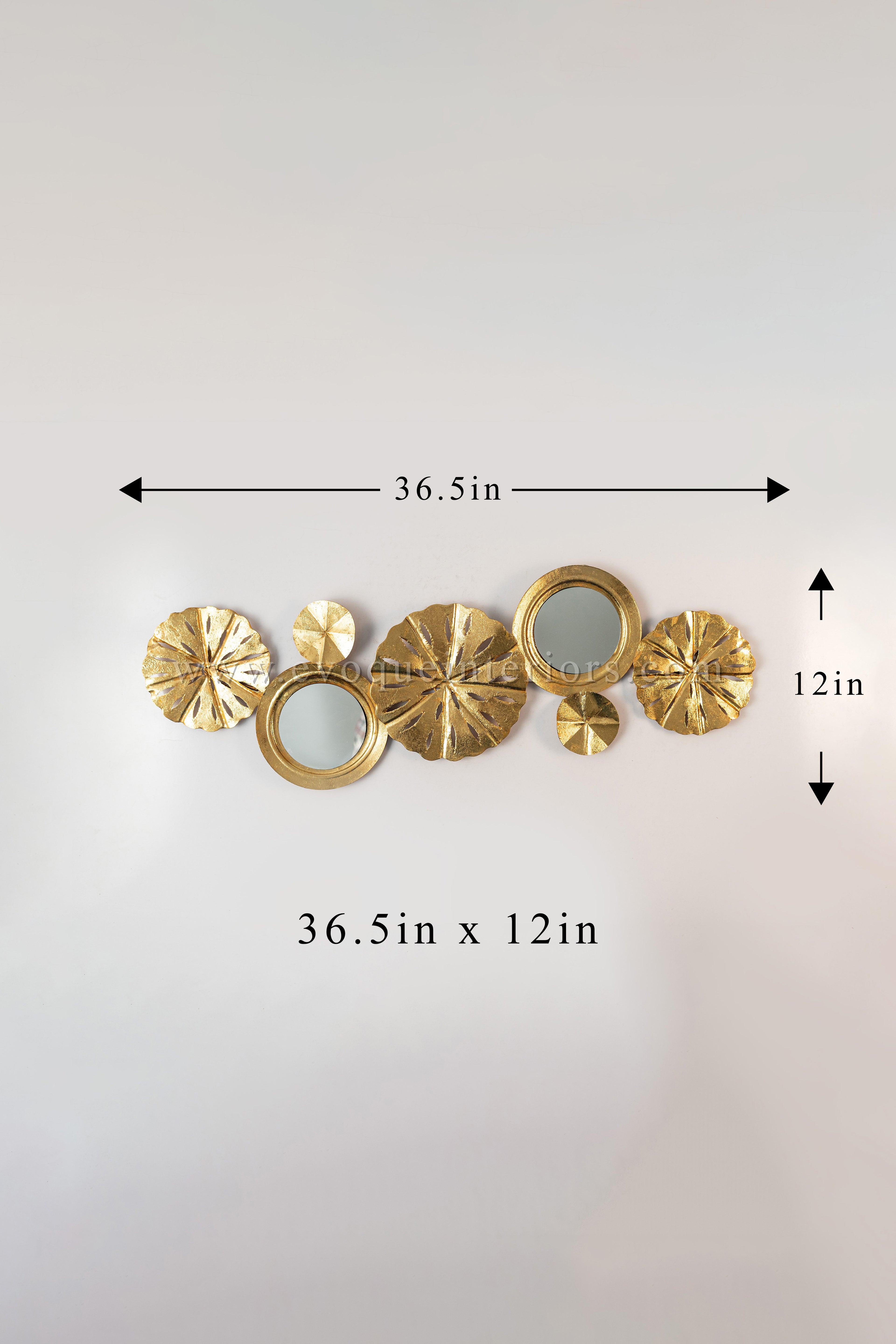 Golden Radiance Wall Art with Mirrors-WA44