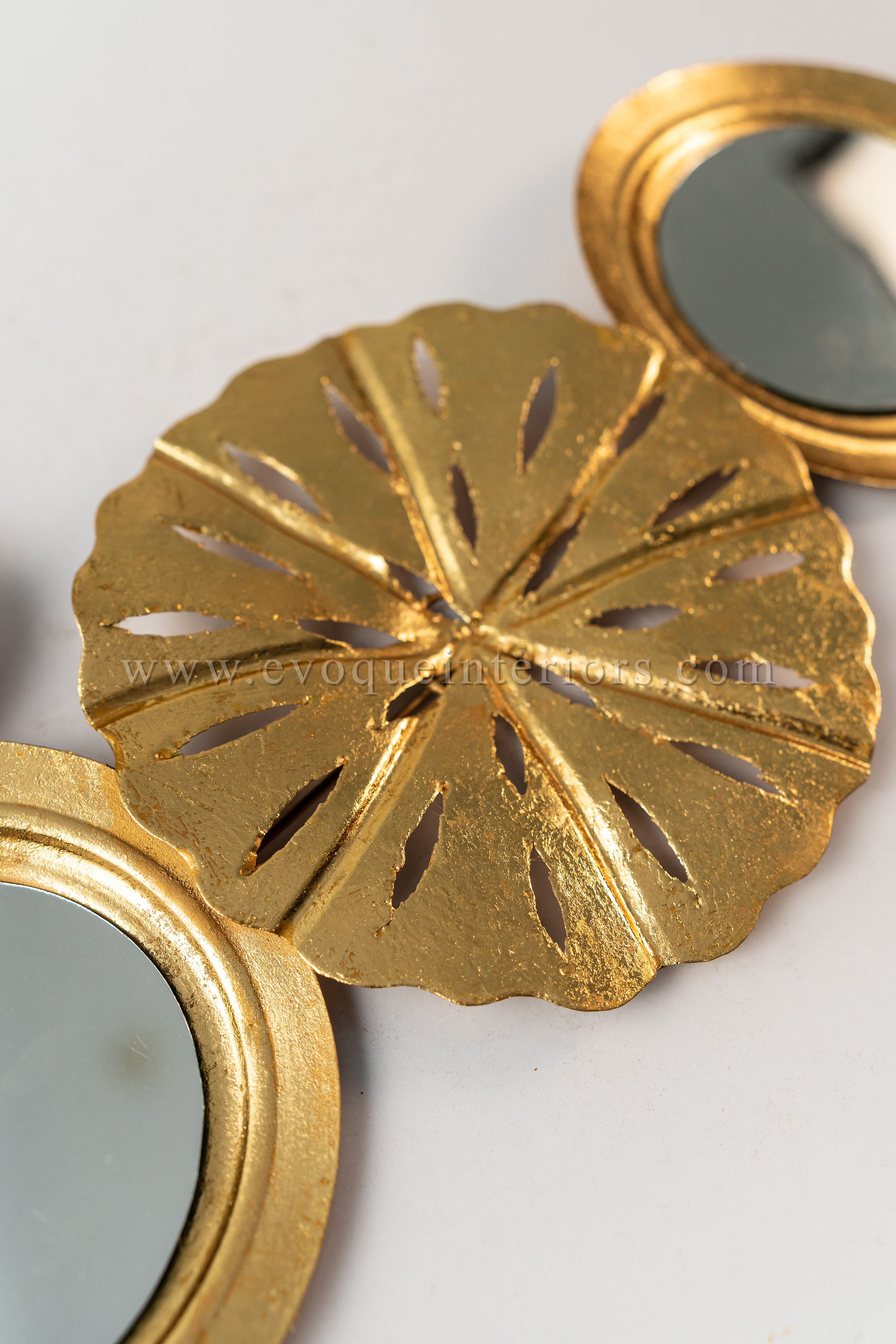 Golden Radiance Wall Art with Mirrors-WA44