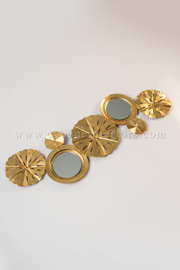 Golden Radiance Wall Art with Mirrors-WA44