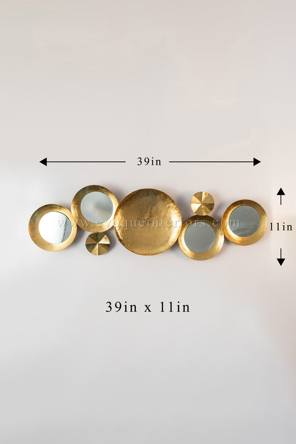 Aurora Cluster Wall Mirror – Antique Gold Finish-WA45