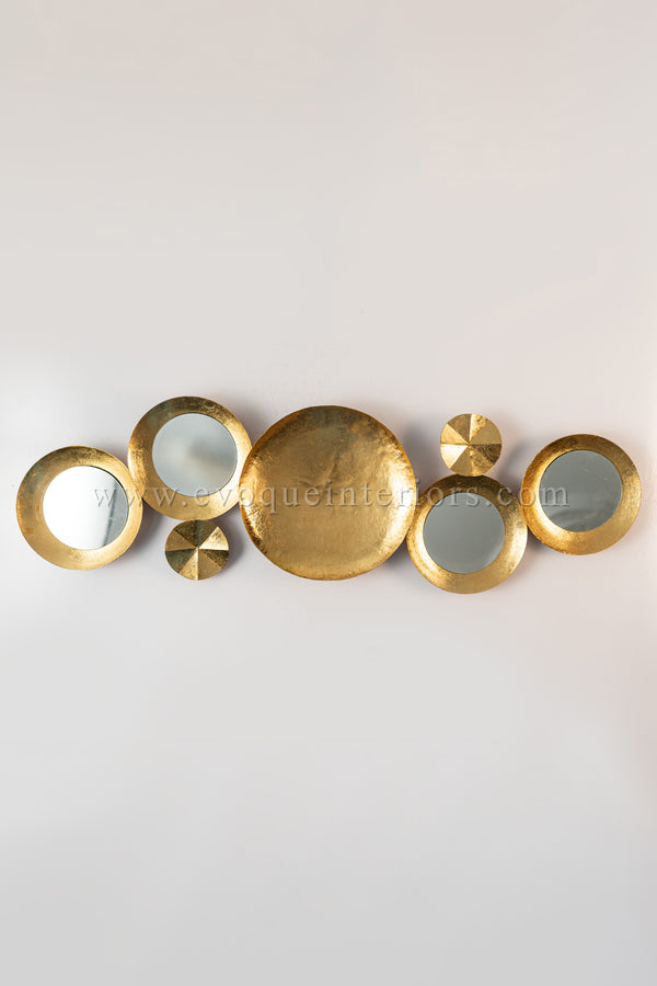 Aurora Cluster Wall Mirror – Antique Gold Finish-WA45