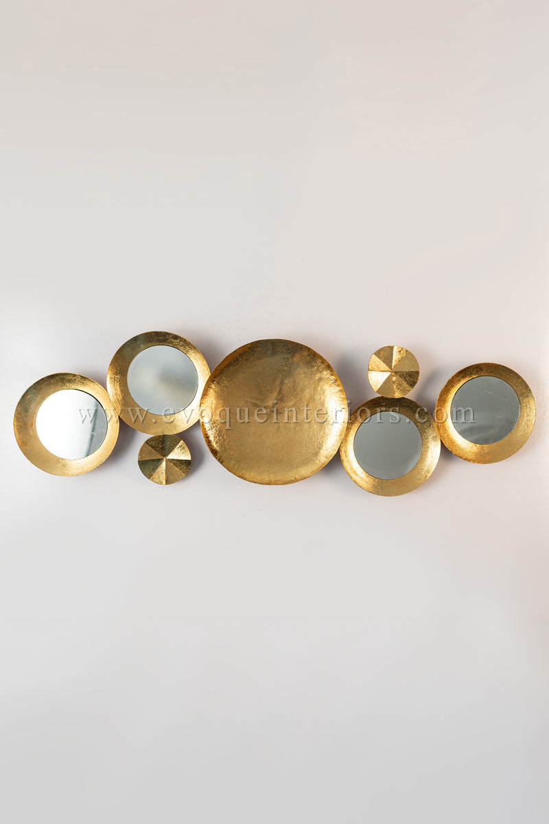 Aurora Cluster Wall Mirror – Antique Gold Finish-WA45