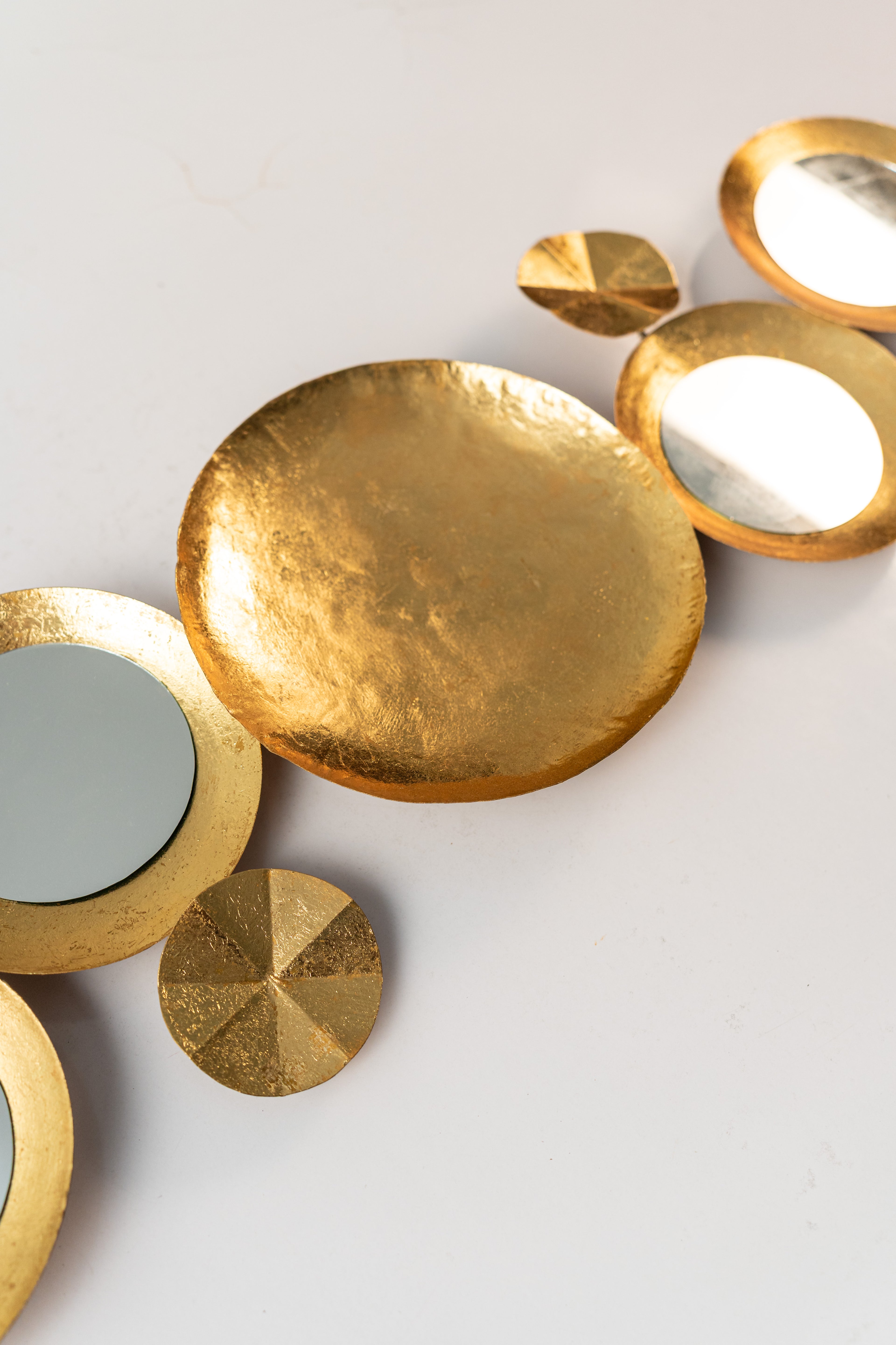 Aurora Cluster Wall Mirror – Antique Gold Finish-WA45