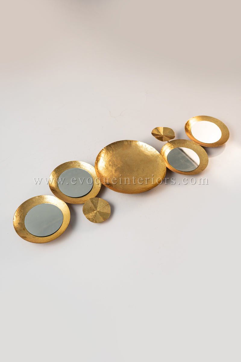 Aurora Cluster Wall Mirror – Antique Gold Finish-WA45