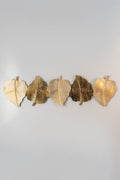 Golden Harmony Leaf Wall Art – Metallic Finish-WA46