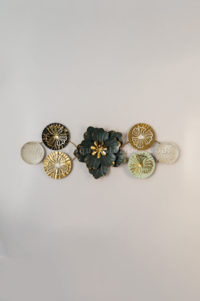 Modern Metallic Floral Wall Art – Multi-Tone Decorative Piece