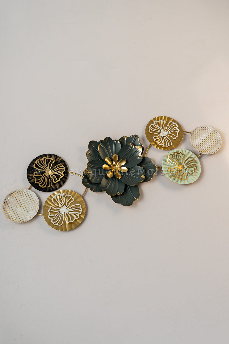 Modern Metallic Floral Wall Art – Multi-Tone Decorative Piece