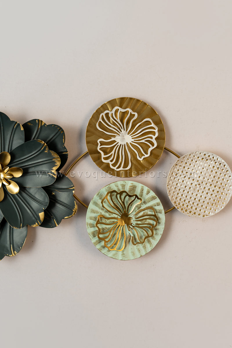 Modern Metallic Floral Wall Art – Multi-Tone Decorative Piece