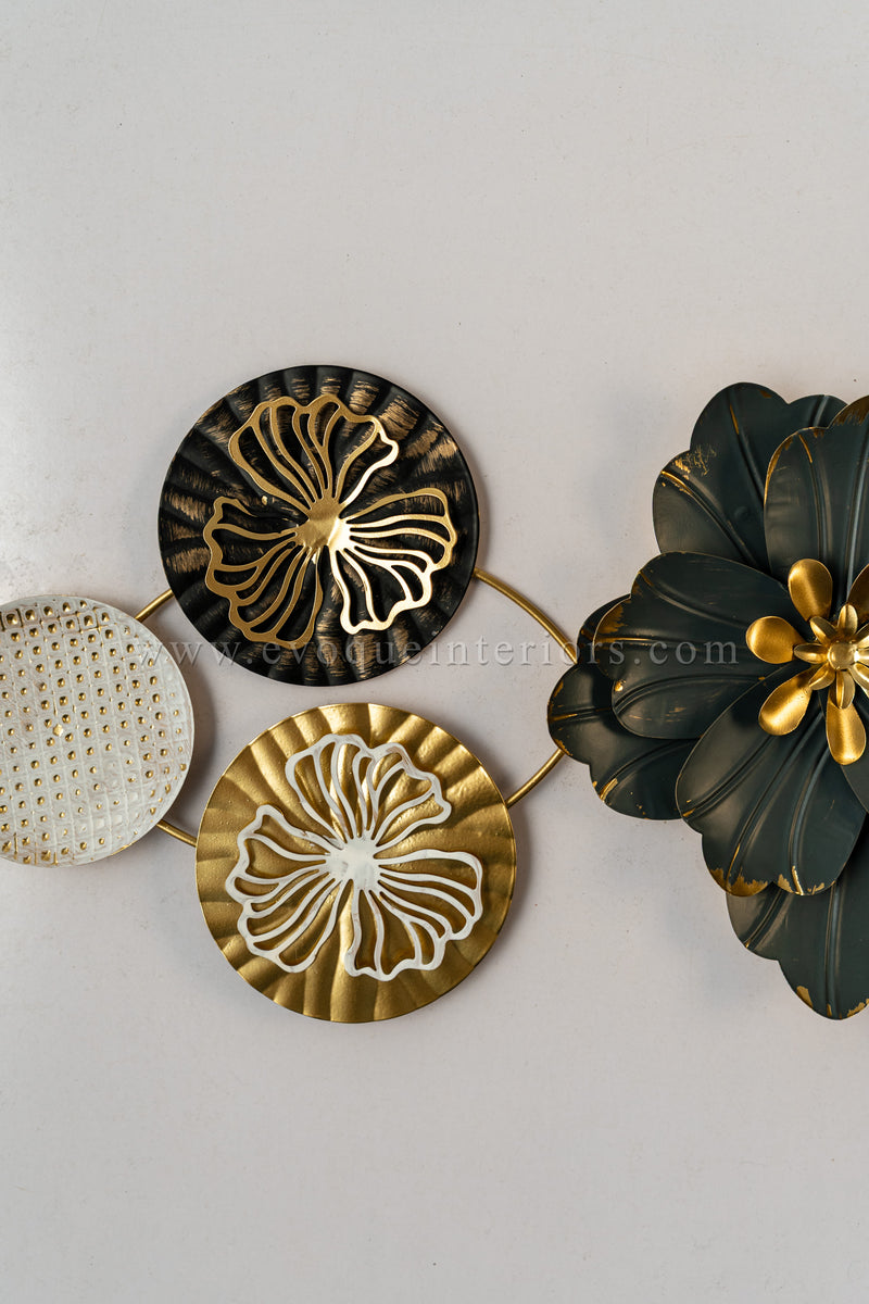Modern Metallic Floral Wall Art – Multi-Tone Decorative Piece