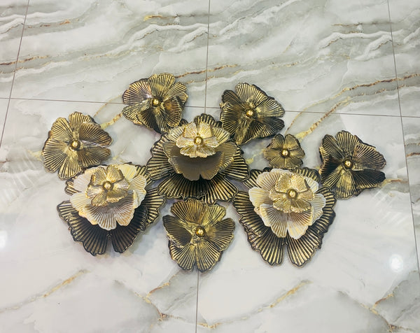 Black Floral Metal Wall Art