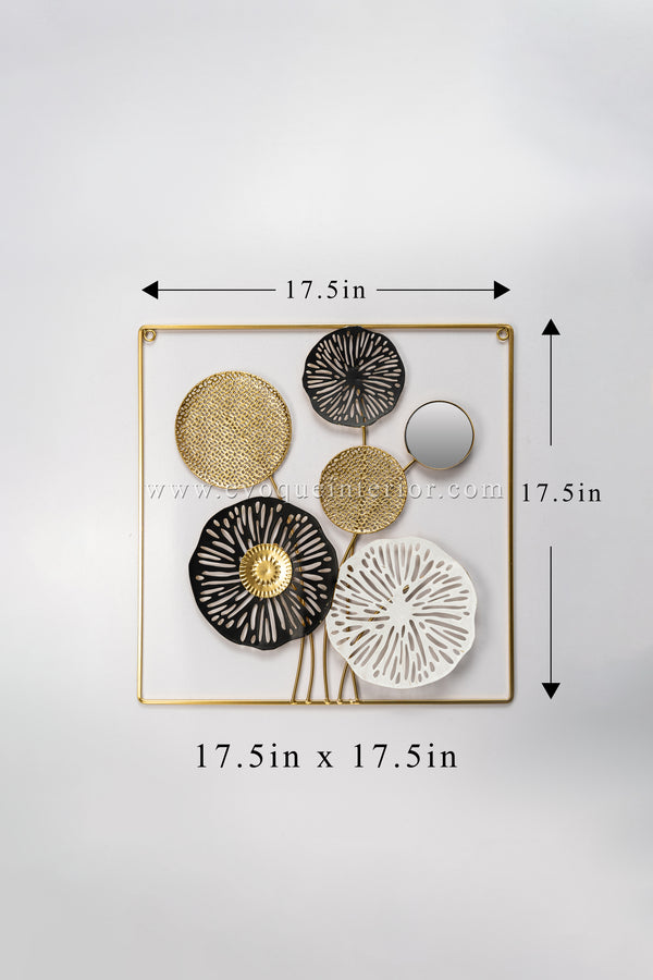 (17.5 X 17.5INCH) Premium Quality Metal Flower Frame Art(F17) – Elegant Wall