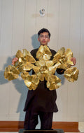Golden Floral Metal Wall Art-WA3