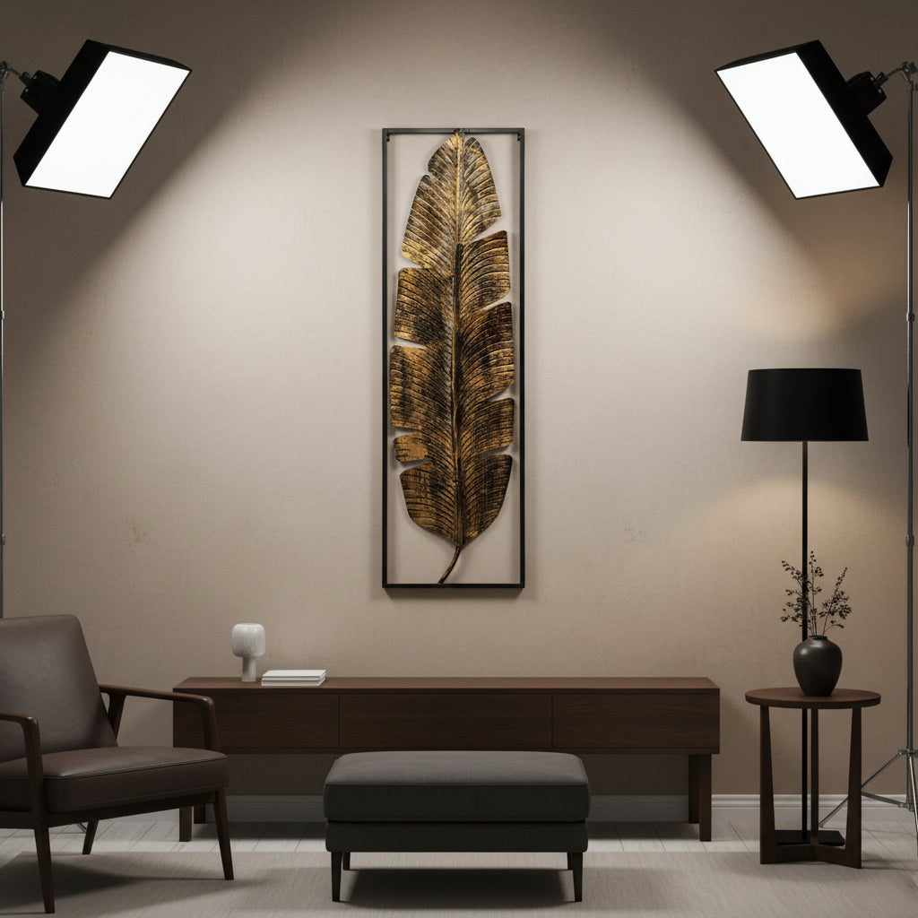 Metal Banana Leaf Wall Art Panel-WA4