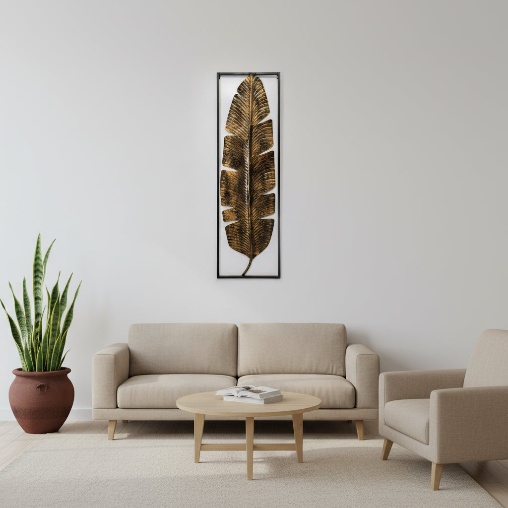 Metal Banana Leaf Wall Art Panel-WA4