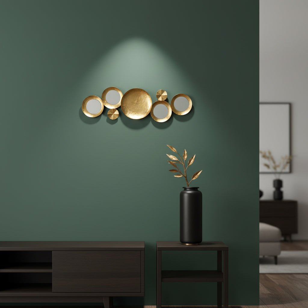 Aurora Cluster Wall Mirror – Antique Gold Finish-WA45