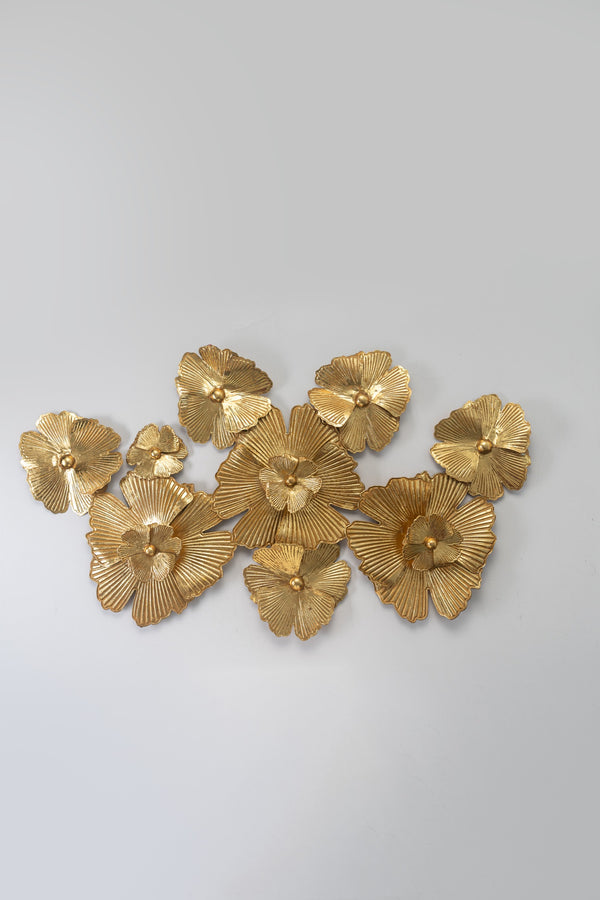 Golden Floral Metal Wall Art